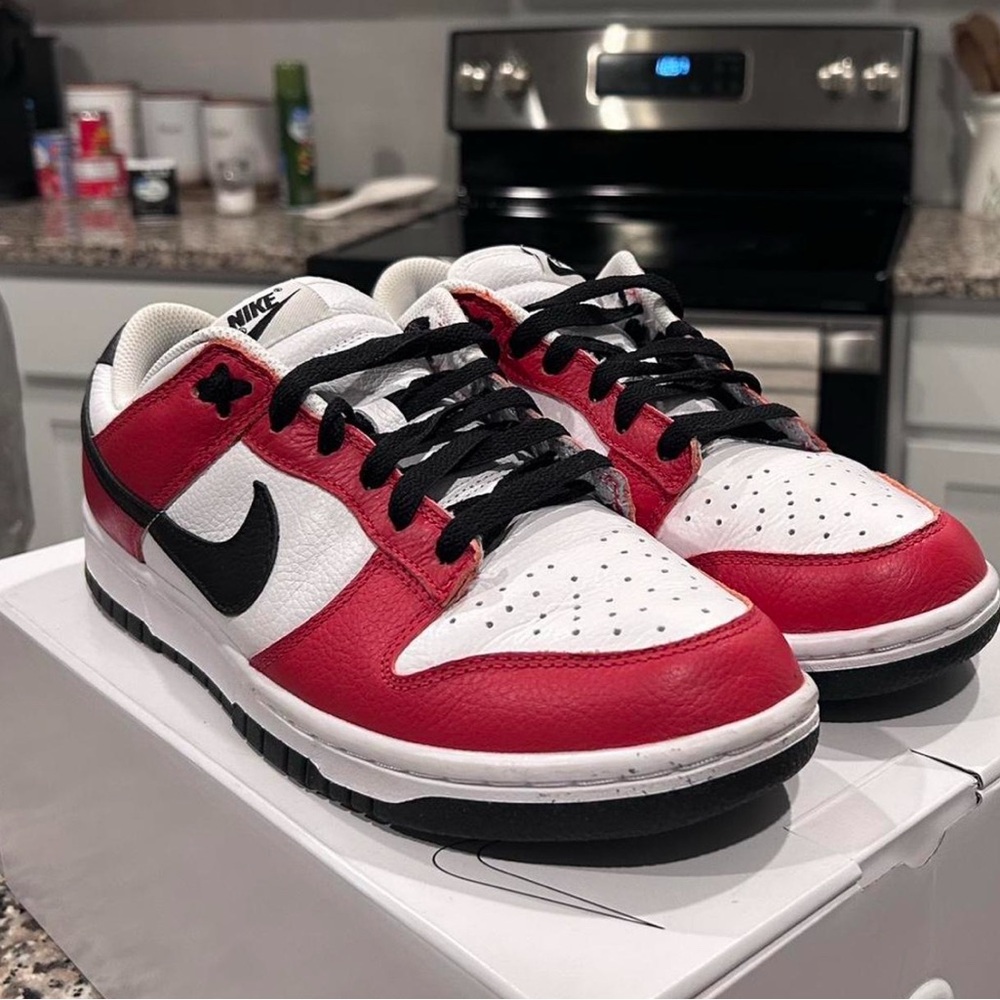Nike Red and White Sneakers Classic Style